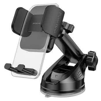 Автомобильный держатель Proove Crystal Clamp Plus на присоске (черный)