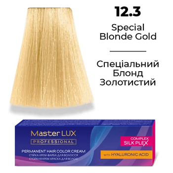 Стійка крем-фарба для волосся Master LUX 12.3 Спеціальний Блонд Золотистий 60 мл (2390712454)
