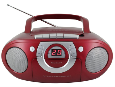 Магнитола Soundmaster SCD5100RO с проигрывателем компакт-дисков красного цвета