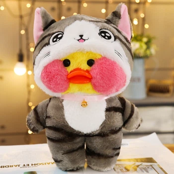 Игрушка Уточка Лалафанфан в кигуруми Кот мягкая игрушка, 30 см для детей (арт 10536)
