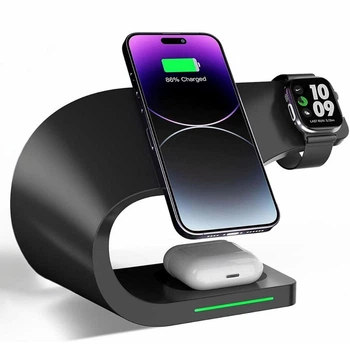 Беспроводное зарядное устройство Ailink Dock Station C-line 4 в 1 цвет черный
