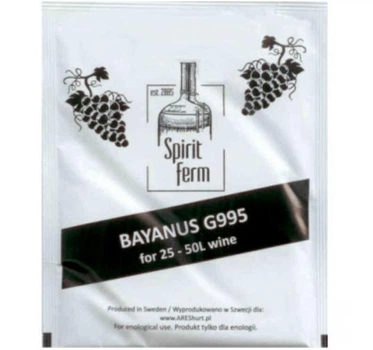 Дріжджі сухі винні Spiritferm Bayanus G995 10гр