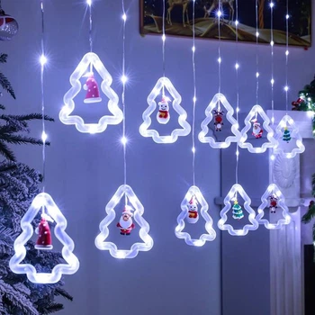 Новорічна гірлянда-штора Фігурки в ялинці 3 м, світлодіодна LED гірлянда NM-0002