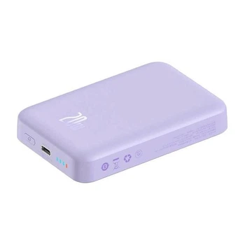 Павербанк с беспроводной зарядкой Qi 15W Baseus Magnetic Mini 10000mAh 20W 2в1 QC3.0+PD3.0 (PPCX110105) Фіолетовий