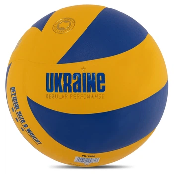 М'яч волейбольний UKRAINE VB-7500 №5 PU клеєний жовтий-синій