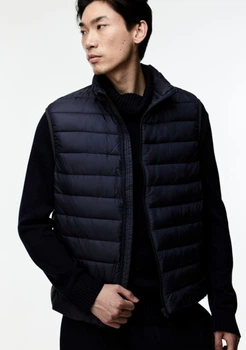 Чоловічий легкий стьобаний жилет Slim fit H&M (57624) ХL Темно-синя