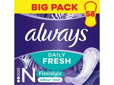 Щоденні гігієнічні прокладки ALWAYS 58шт Daily Fresh Normal Flexistyle Trio