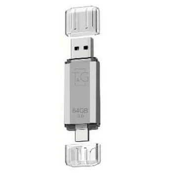 Флеш пам'ять TG 009 64gb USB3.0/Type-C універсальний T&G накопичувач/флешка для зберігання, перенесення та обміну даними Сріблястий