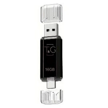 Флеш пам'ять TG 009 16gb USB/Type-C універсальний T&G накопичувач/флешка для зберігання, перенесення та обміну даними Чорний