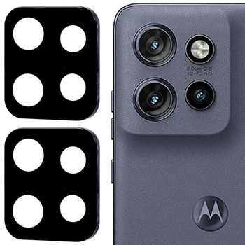 Комплект захисних стекол на задню камеру Deexe Black Lens Protector для Motorola Edge 50 Neo - Black
