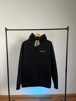 Худі унісекс з білим написом та малюнком гір Carhartt розмір L чорного кольору