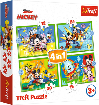 Puzzle Trefl Disney Junior Mickey Myszka Miki Wśród przyjaciół 4 w 1 71 element (5900511346169)