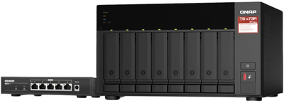 Комплект мережевого сховища і комутатора QNAP TS-873A + QSW-1105-5T Black (TS-873A-SW5T)