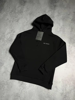 Худи унисекс с рисунком логотипов по кругу Arcteryx размер S черного цвета
