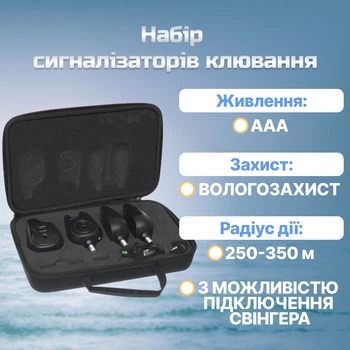 Набір електронних сигналізаторів клювання Carp Pro D-Carp WT 3+1 CPDCBA55-3