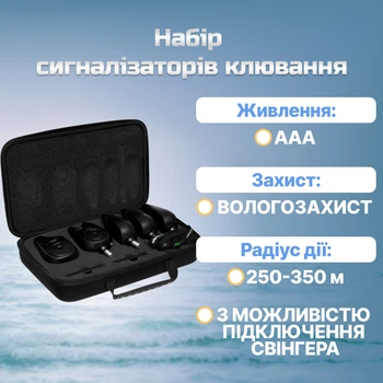 Набір електронних сигналізаторів клювання Carp Pro D-Carp WT 4+1 CPDCBA55-4