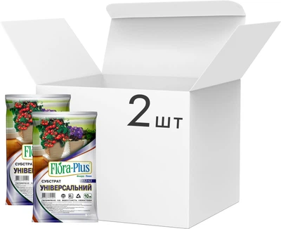 Торфовий субстрат Flora Plus універсальний 10 л 2 шт (2017112472)
