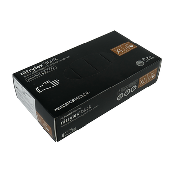 Перчатки нитриловые без талька ProSteril Nitrylex Black XL 100 шт (5906615135296) (0125339)