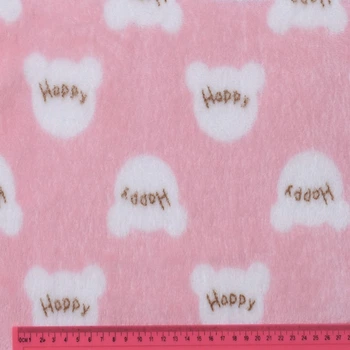 Велсофт двухсторонний мишки HAPPY белые, розовый ш.185 (23229.051)