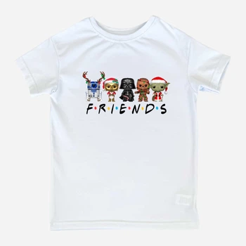 Дитяча футболка для дівчинки Спиногриз Friends новорічні 10-00847 134 см Біла (ROZ6501098124)