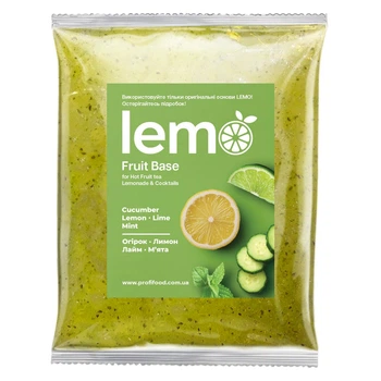 Фруктовое пюре пастеризованное LEMO Огурец-Лимон-Лайм-Мята 1 кг.