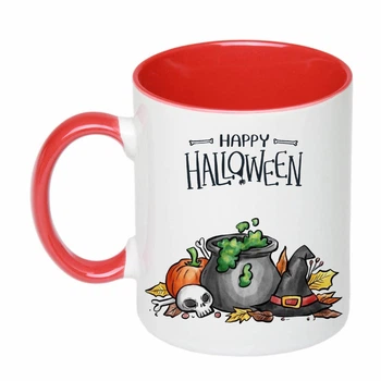 Чашка з друком "Happy Helloween №3" (колір червоний) (21002)