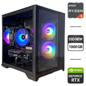 Сборка под заказ: игровой GameMax Infinity Mini Tower / AMD Ryzen 5 3600 (6 (12) ядра по 3.6 - 4.2 GHz) / 16 GB DDR4 / 1000 GB SSD M.2 / nVidia GeForce RTX 2060, 12 GB GDDR6, 192-bit / HDMI / 650W