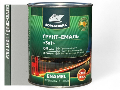 Грунт-эмаль 3 в 1 Корабельная 0,9 кг светло-серая