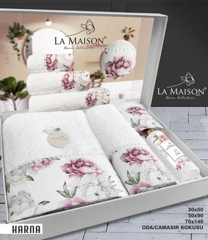 Подарочный набор полотенец La Maison, 3 шт. с ароматом Karna ekru