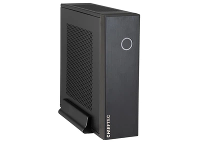 Компьютерный корпус Micro-Tower для mini-ITX, металл, два отсека для HDD/SSD, крепление VESA, черный