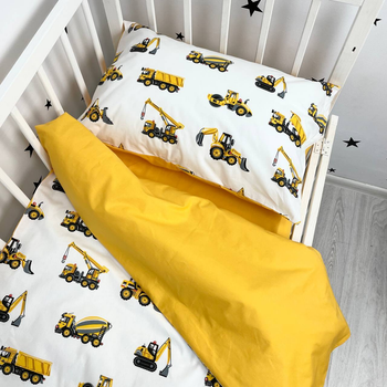 Комплект постільної білизни для ліжка 160х80 см Oh My Kids "Будівельні машини"