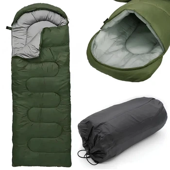Зимовий спальний мішок з капюшоном (-25°C) 220×70см, Хакі