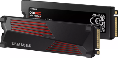 Твердотільний диск M.2 1TB Samsung 990 PRO (M.2 2280, PCIe 4.0 x4, 7450 /6900MB/s, радіатор)