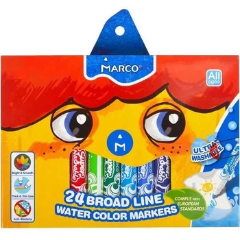 Фломастери Marco на водній основі Super Washable набір фломастерів Марко 24 кольори товсті водозмивні