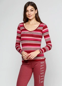 Лонгслив женский - лонгслив Hollister HC3165W XS Красный