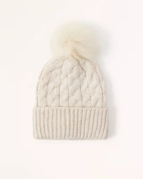 Женская шапка - зимняя шапка Abercrombie & Fitch AF9337W Один размер Молочный