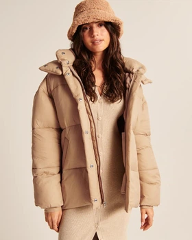 Пуховик Abercrombie & Fitch AF9112W M Світло-коричневий