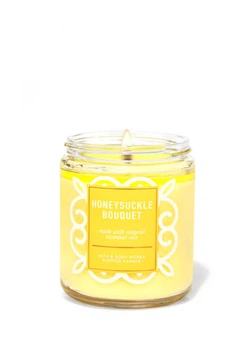 Свеча ароматическая Bath & Body Works HONEYSUCKLE BOUQUET BBW0428W 198 г Желтый