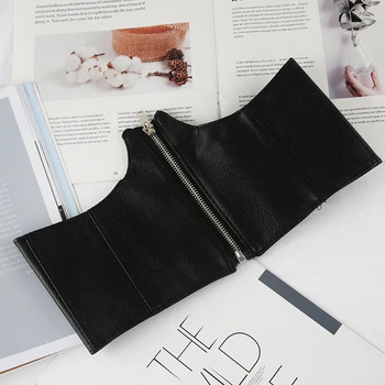 Широкий пояс ремінь ремінець поясок на блискавці Honey Fashion Accessories One Size чорний (16-14)