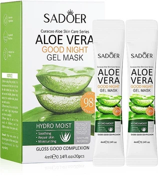 Ночная маска для лица с алоэ вера - Sadoer Aloe Vera Good Night Gel Mask 20x4ml (1345821-22805476)