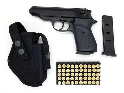 Стартовий пістолет SUR 2608 black (Walther PP) + магазин + Патрон холостий 9мм 50 шт + Кобура поясна