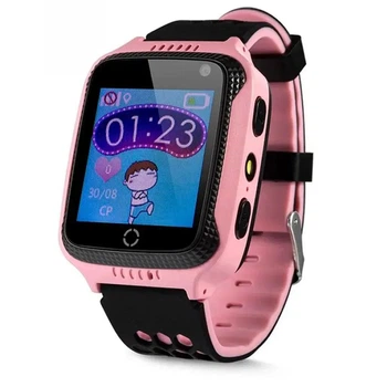 Дитячий годинник телефон Smart baby watch Qі529 GPS з камерою, прослуховуванням, трекером, Рожевий