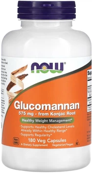Добавка Glucomannan 575 мг Now (Now Foods) 180 капсул (733739065124)