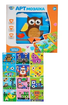 Арт-мозаика, 12 картин, 46 фишек, пластиковый контейнер, LIMO TOY, 808-9-10-1