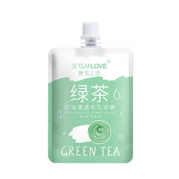 Маска для лица SERSANLOVE Oil Control Clear Pore Mud Mask Green Tea 100 г с экстрактом зеленого чая