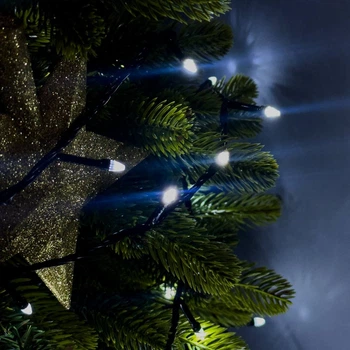 Светодиодная гирлянда-нить черная проволока 400 LED Xmas конус 16 м 8 режимов белый