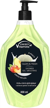 Гель-смузи для душа "Green Melon & Peach" - Energy of Vitamins Clean&Fresh Shower Gel Smoothie 800ml (1315756-2630248)