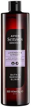 Еліксир для ванни та душу "Лаванда та імбир" - Avon Senses Essence Lavender & Ginger Bath & Shower Elixir 500ml.