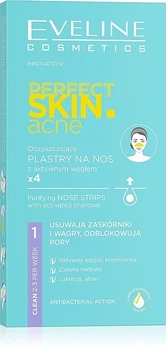 Очищающие полоски для носа от прыщей с активированным углем - Eveline Cosmetics Perfect Skin.acne 4шт (1208756-131730)