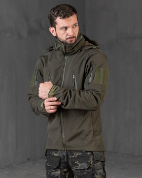 Тактическая демисезонная куртка SoftShell на флисе 2XL олива (59974)